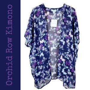 Orchid Row Butterly Printed Chiffon Kimono